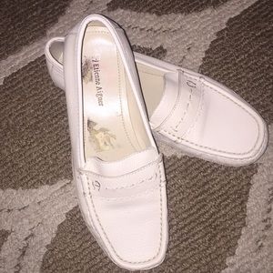 Etienne Aigner Creme Leather Loafers Size 8.5